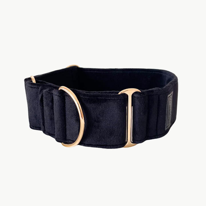 Wide Martingale Collar | Black (Plush Velvet)
