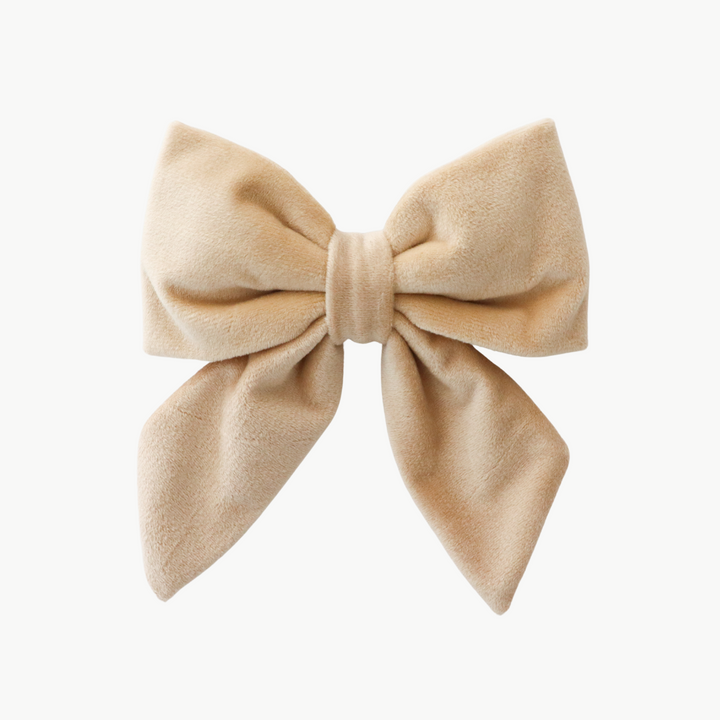 Oversized Sailor Dog Bow | Cream (Plush Velvet)