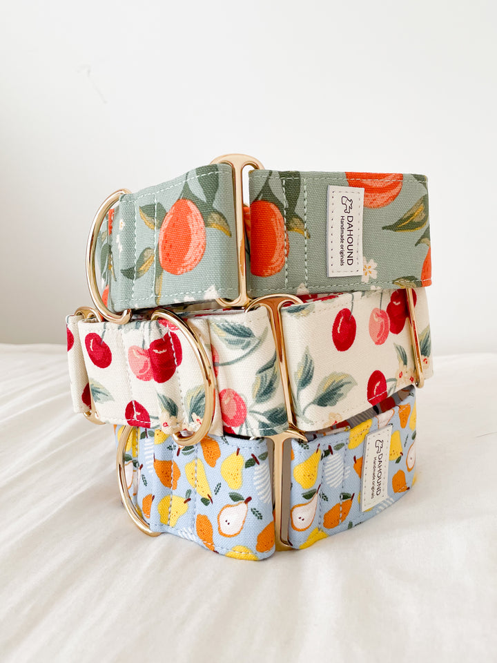 Wide Martingale Collar | Pear (Sturdy Oxford Cotton)