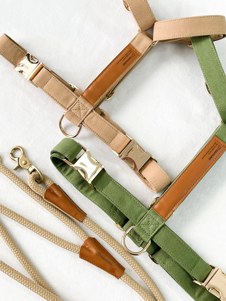 Signature Strap Style Dog H Harness | Olive Green