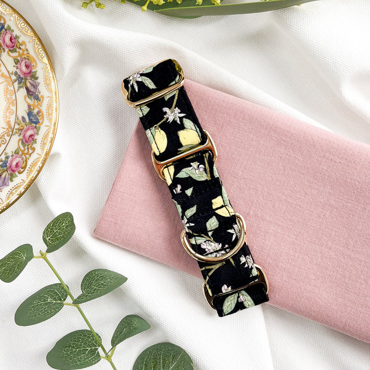 Wide Martingale Collar | Lemon Tree (Soft Cotton)
