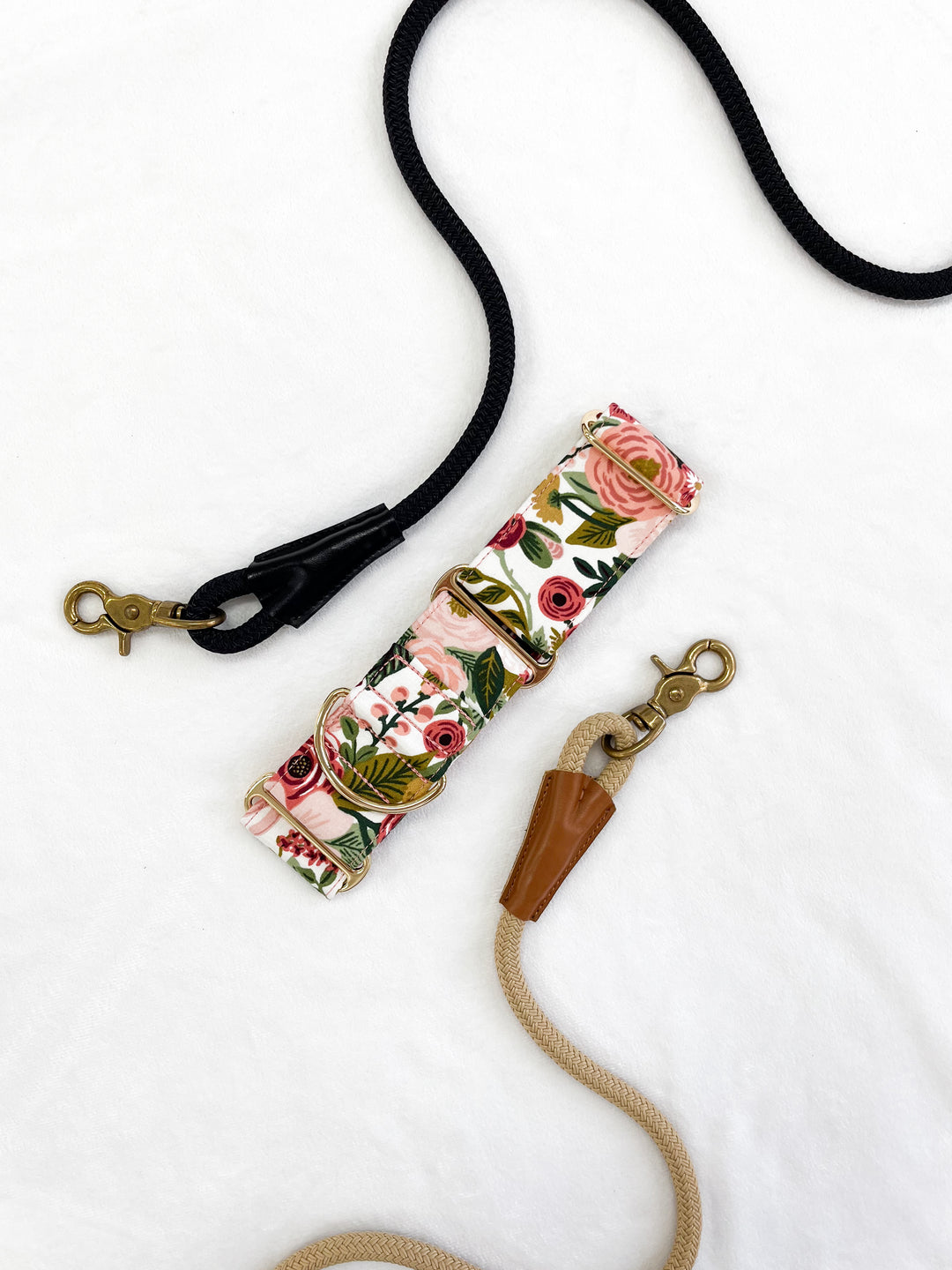 Dahound Martingale Collar in Pink Blossom print lifestyle photo