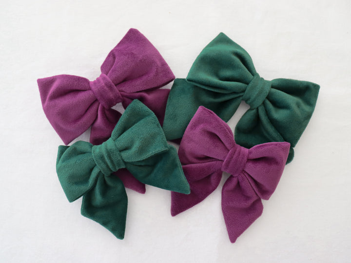 Oversized Sailor Dog Bow | Purple (Plush Velvet)