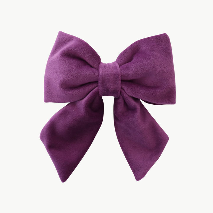 Oversized Sailor Dog Bow | Purple (Plush Velvet)