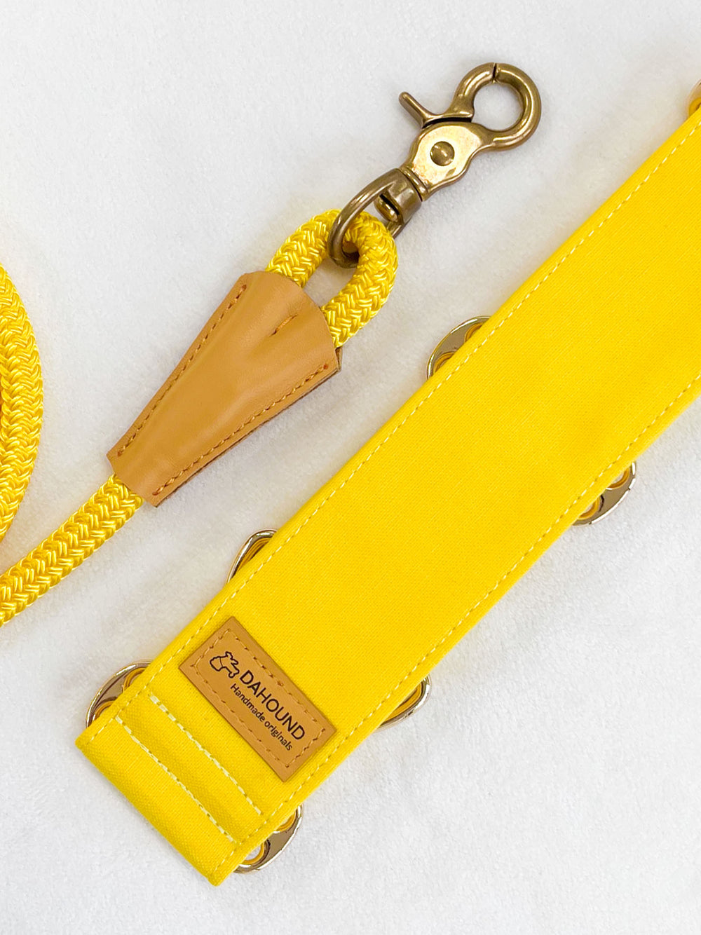Candy Yellow Martingale Collar Back With Matching Leash