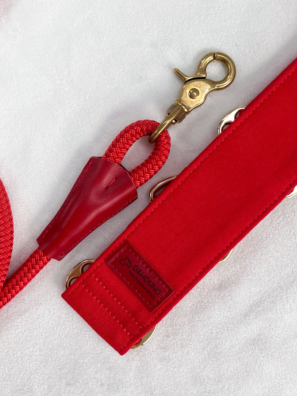 Red Martingale Collar Back With Matching LeashRed Martingale Collar & Leash Bundle Back