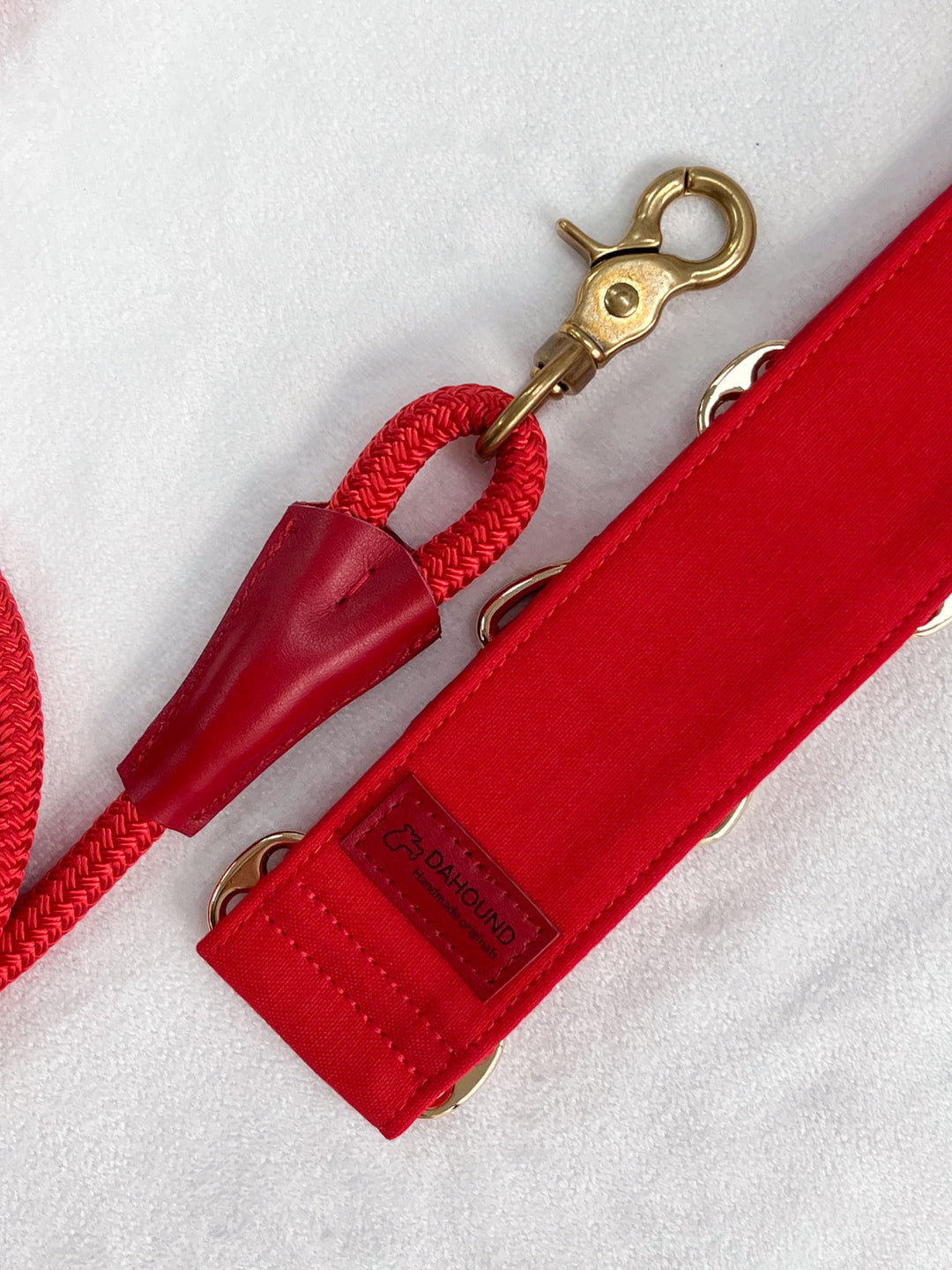 Red Martingale Collar Back With Matching LeashRed Martingale Collar & Leash Bundle Back