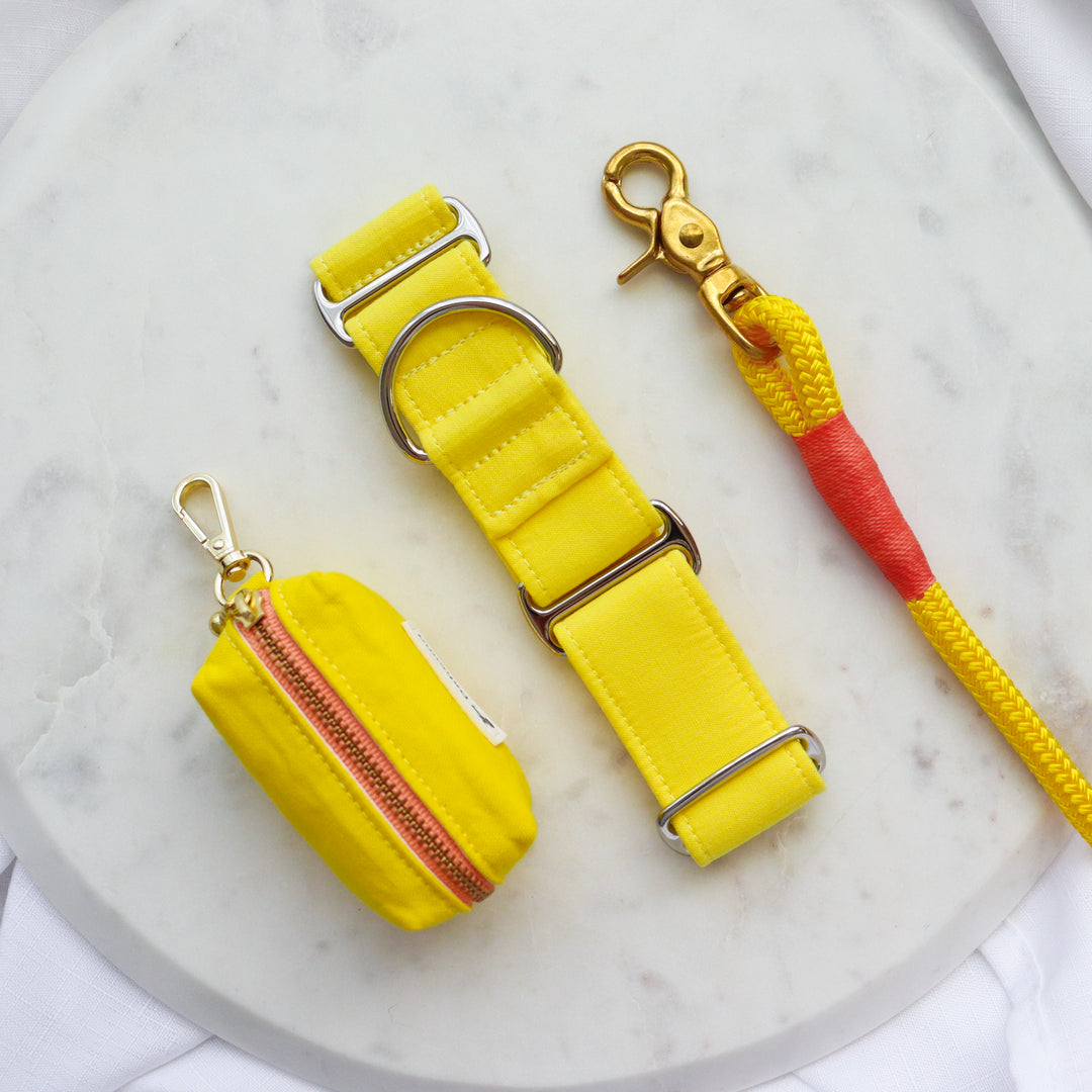 Wide Martingale Collar | Pac-man Yellow (Soft Cotton)