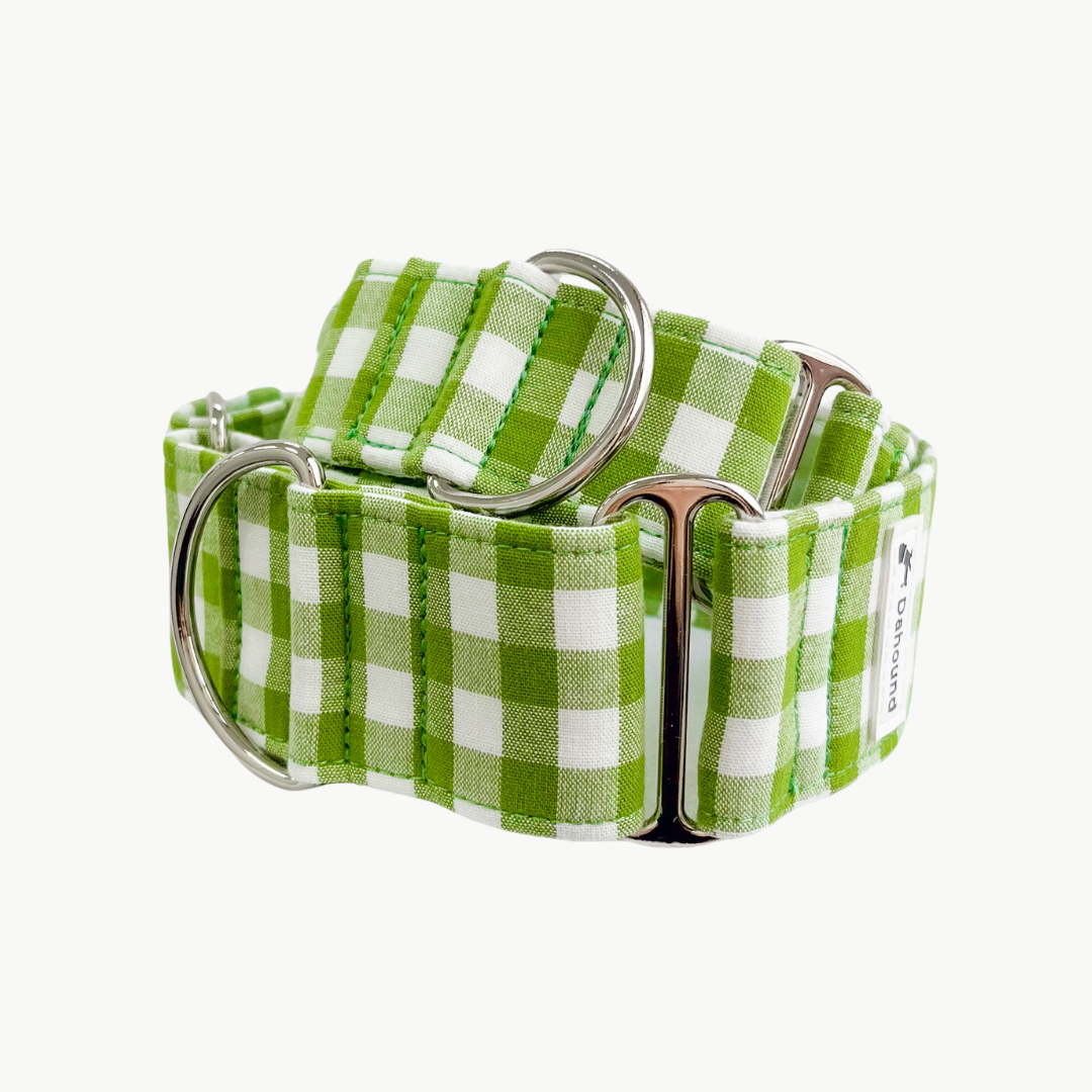 Olive Green Gingham Martingale Collar