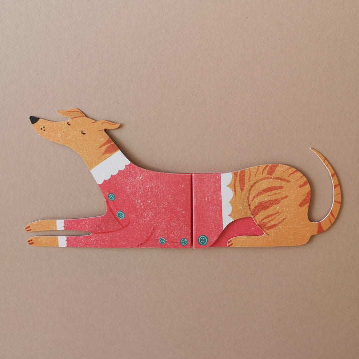 Greyhound Shaped Extendable Greeting Card | Santa's Little Helper