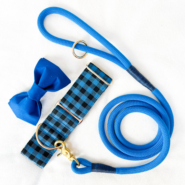 Blue Tartan Martingale collar