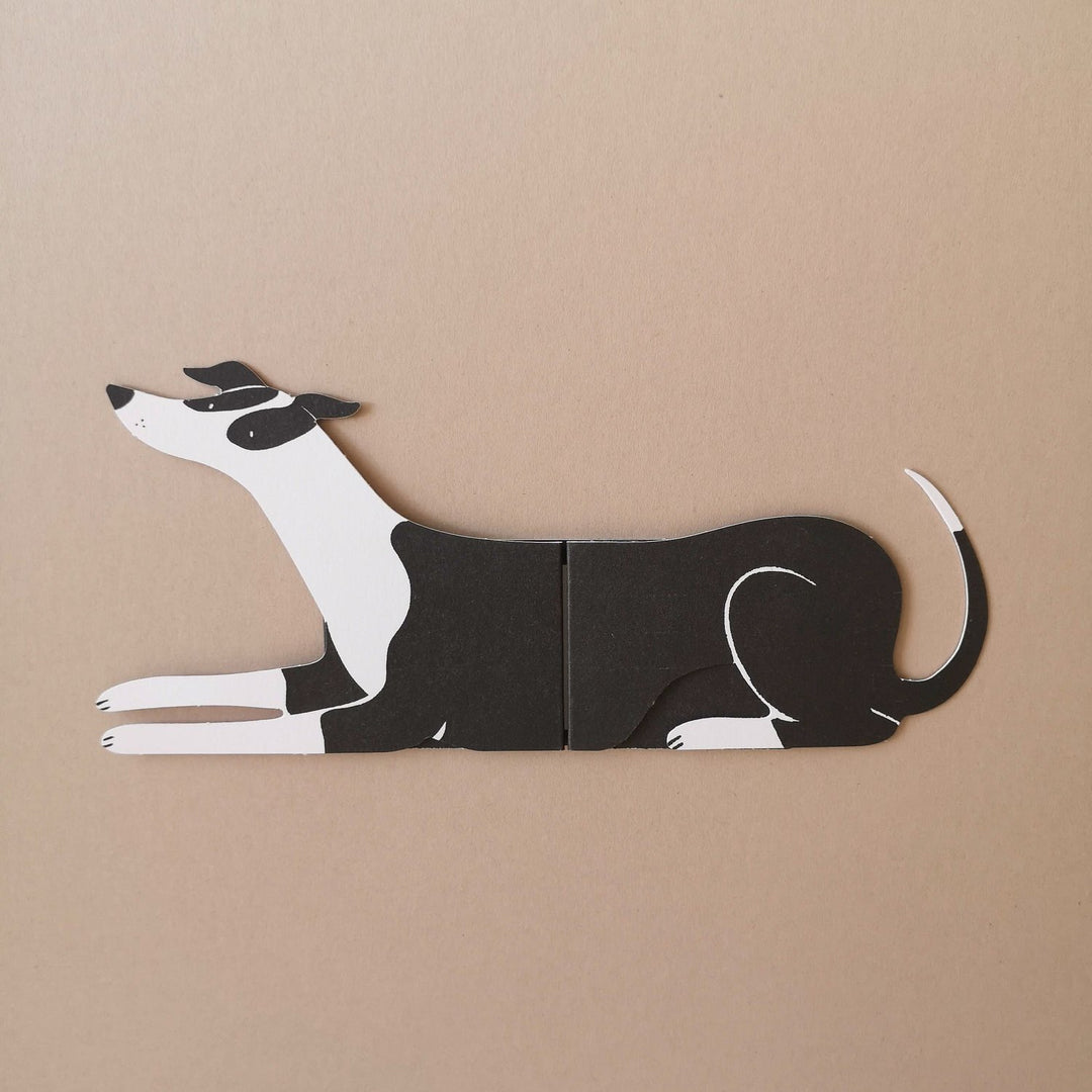 Black and white greyhound greeting cards