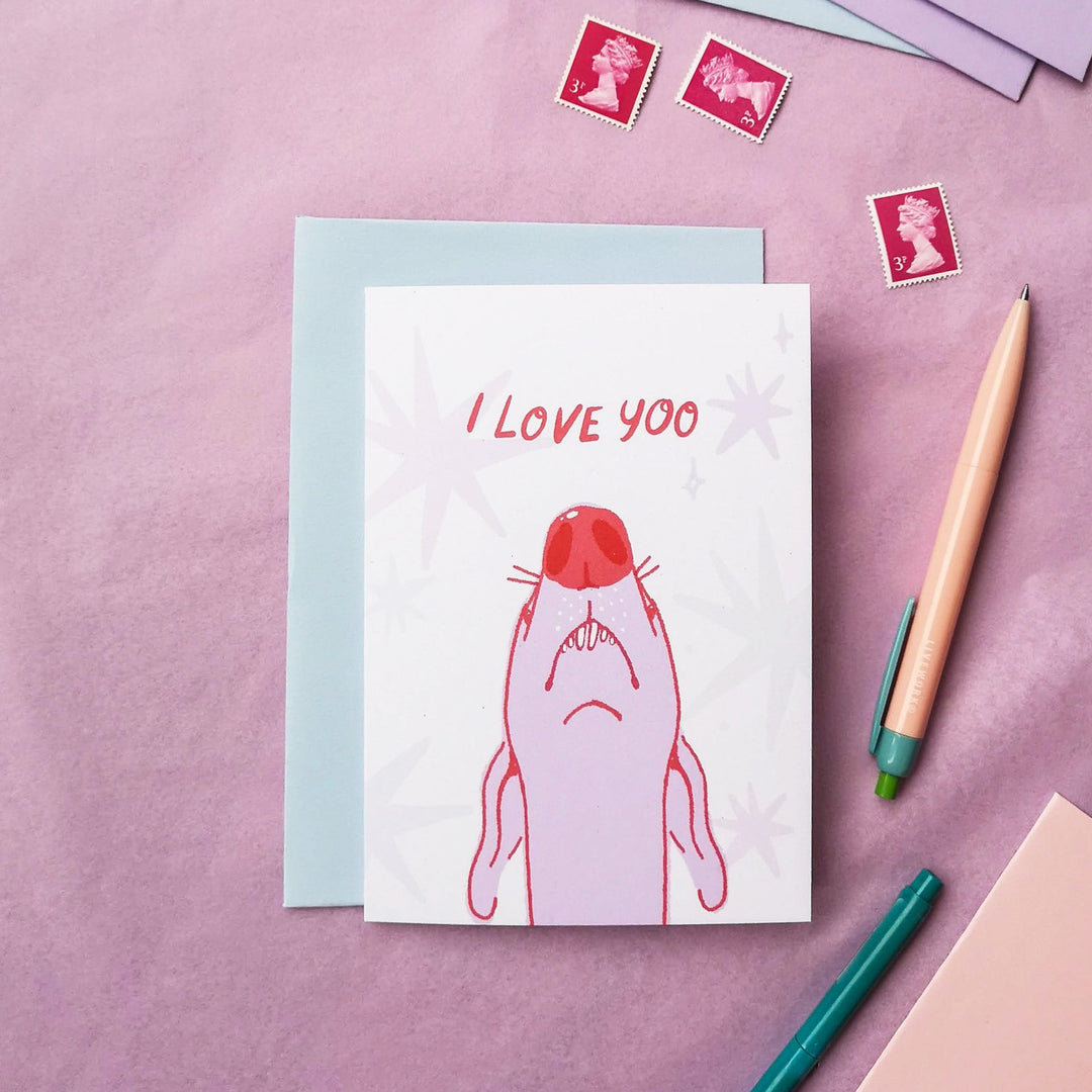 I Love Yoo | Greyhound Greeting Card