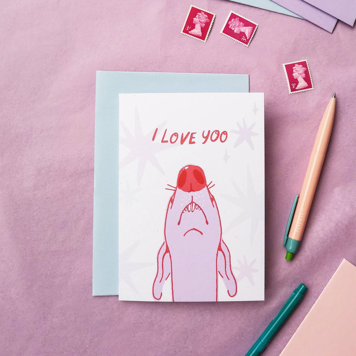 I Love Yoo | Greyhound Greeting Card