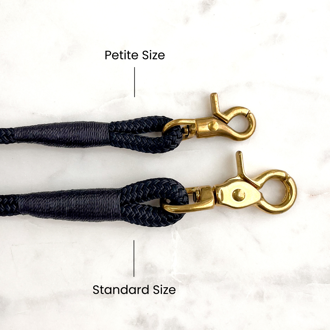 Black Premium Rope Dog Leash Size Comparison