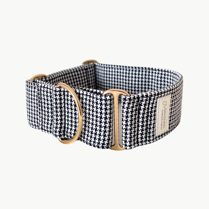 Wide Martingale Collar | Classic Houndstooth (Textured Weave)