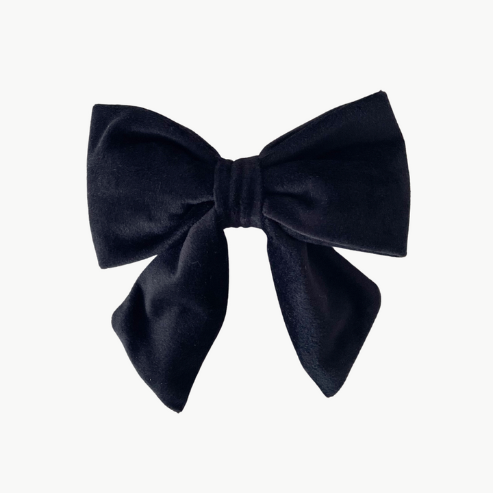 Oversized Sailor Dog Bow | Black (Plush Velvet)
