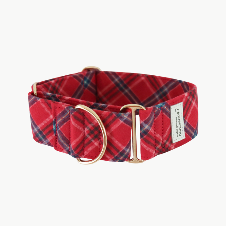 Wide Martingale Collar | Cherry Cola Plaid (Cozy Flannelette)