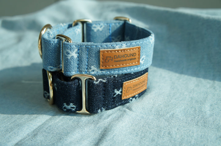 Dahound Denim Bow Martingale Collars Lifestyle Product Photo From Side