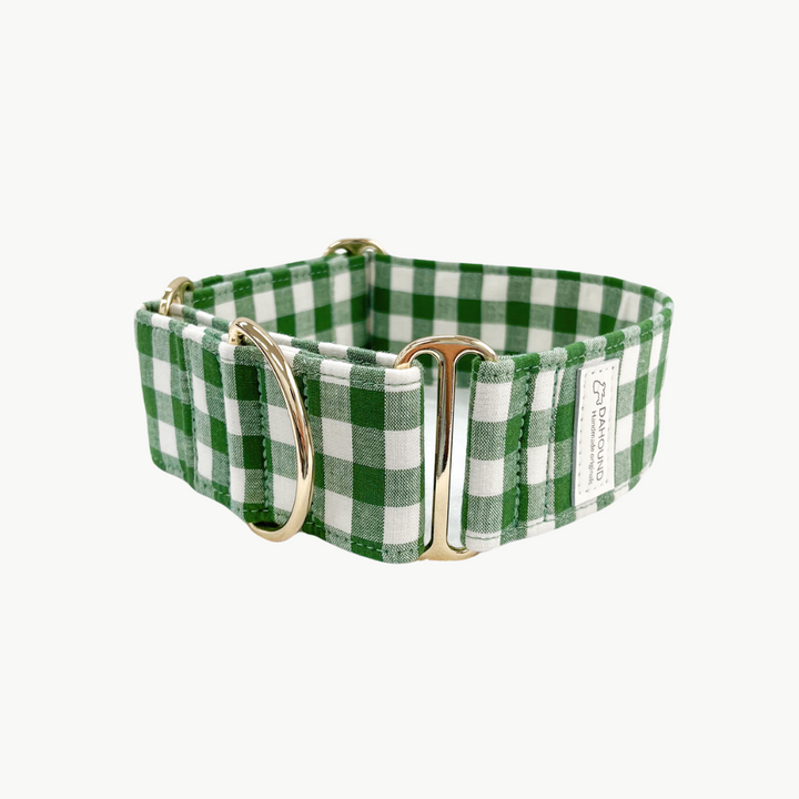 Green Gingham Plaid Martingale Collar