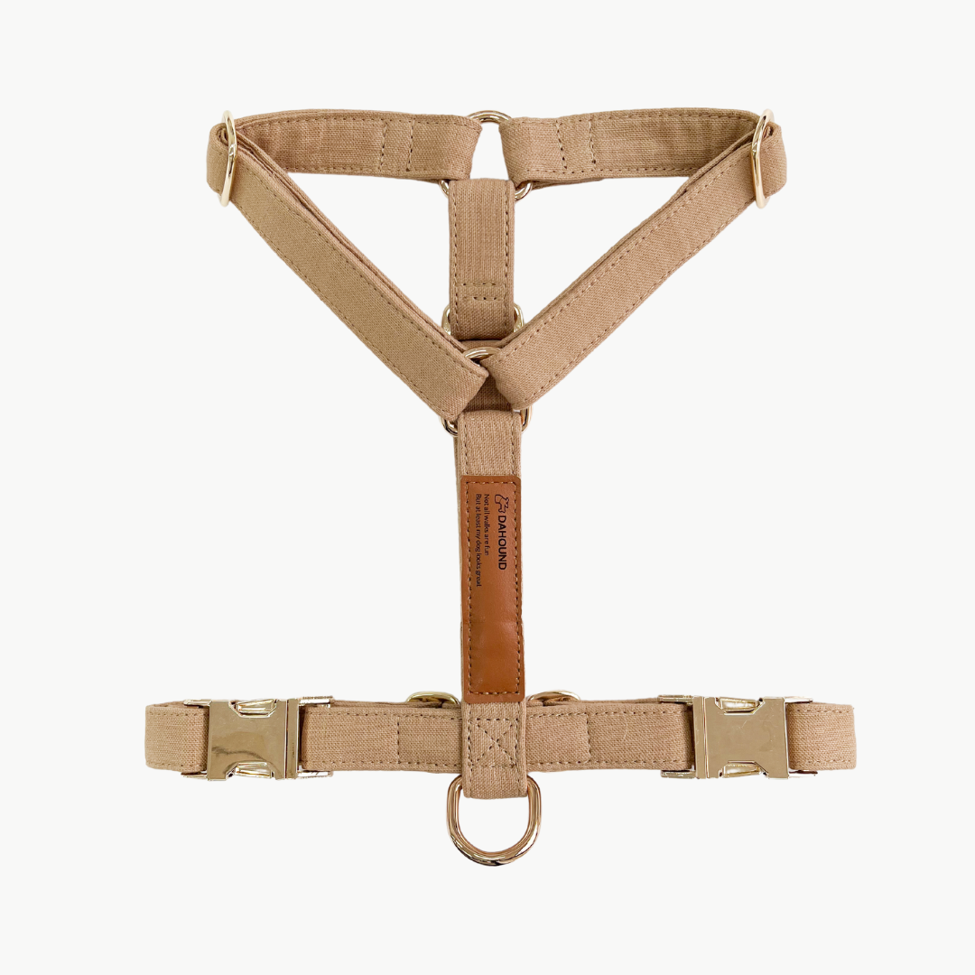 Signature Strap Style Dog H Harness | Beige