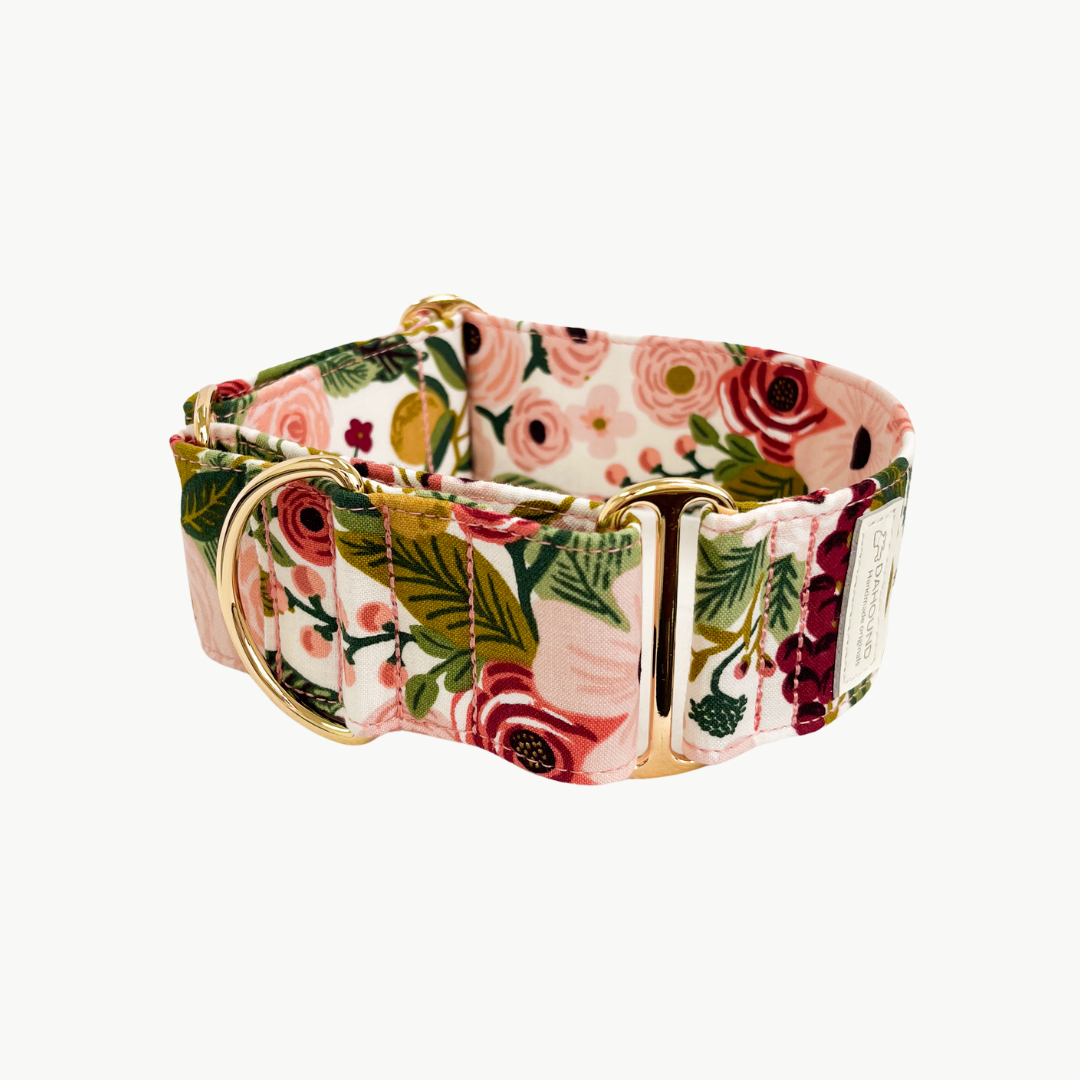 Dahound Martingale Collar in Pink Blossom print