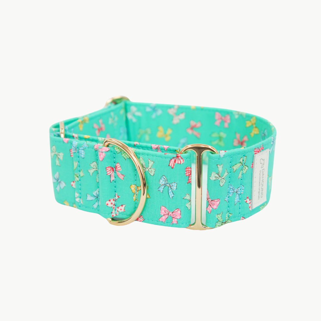 Dahound Mint Blue Mini Bows Martingale Collars Product Photo 
