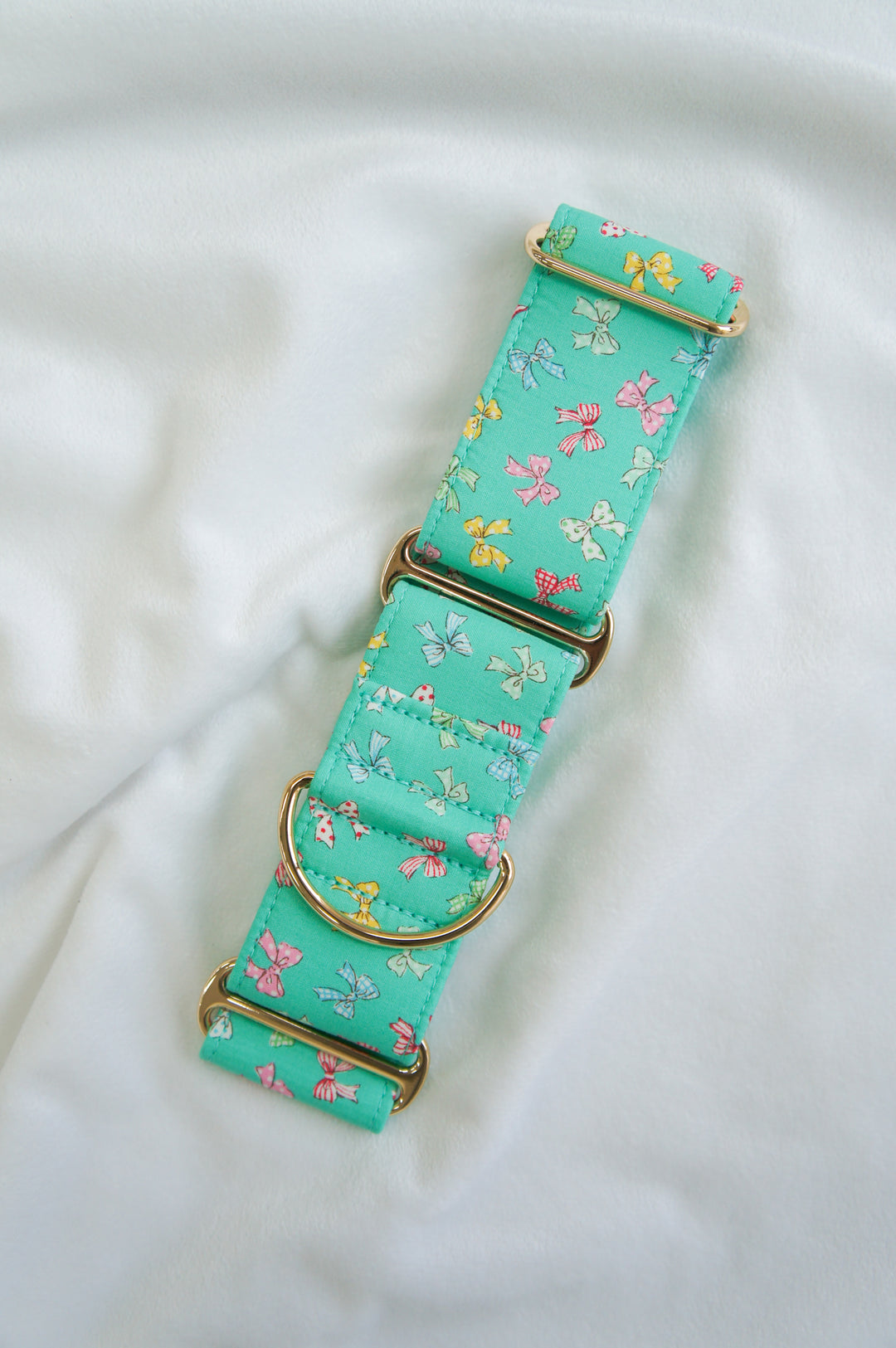 Dahound Mint Blue Mini Bows Martingale Collars Product Photo