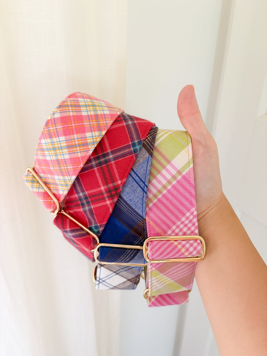 Wide Martingale Collar | Pink Lemon Spritz Plaid (Soft Cotton)