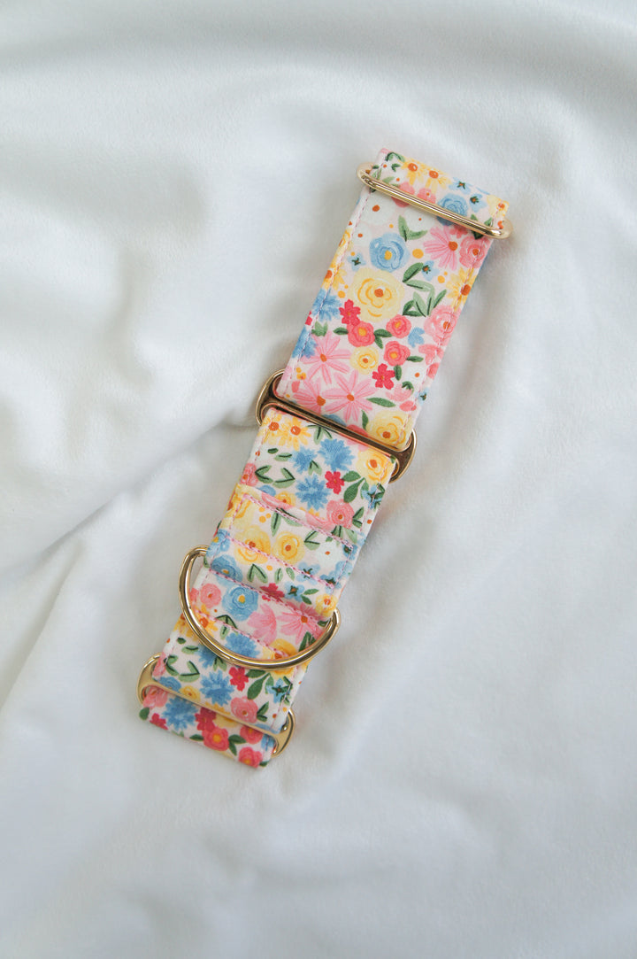 Dahound Pastel Blossoms Floral Print Martingale Collar Product Photo
