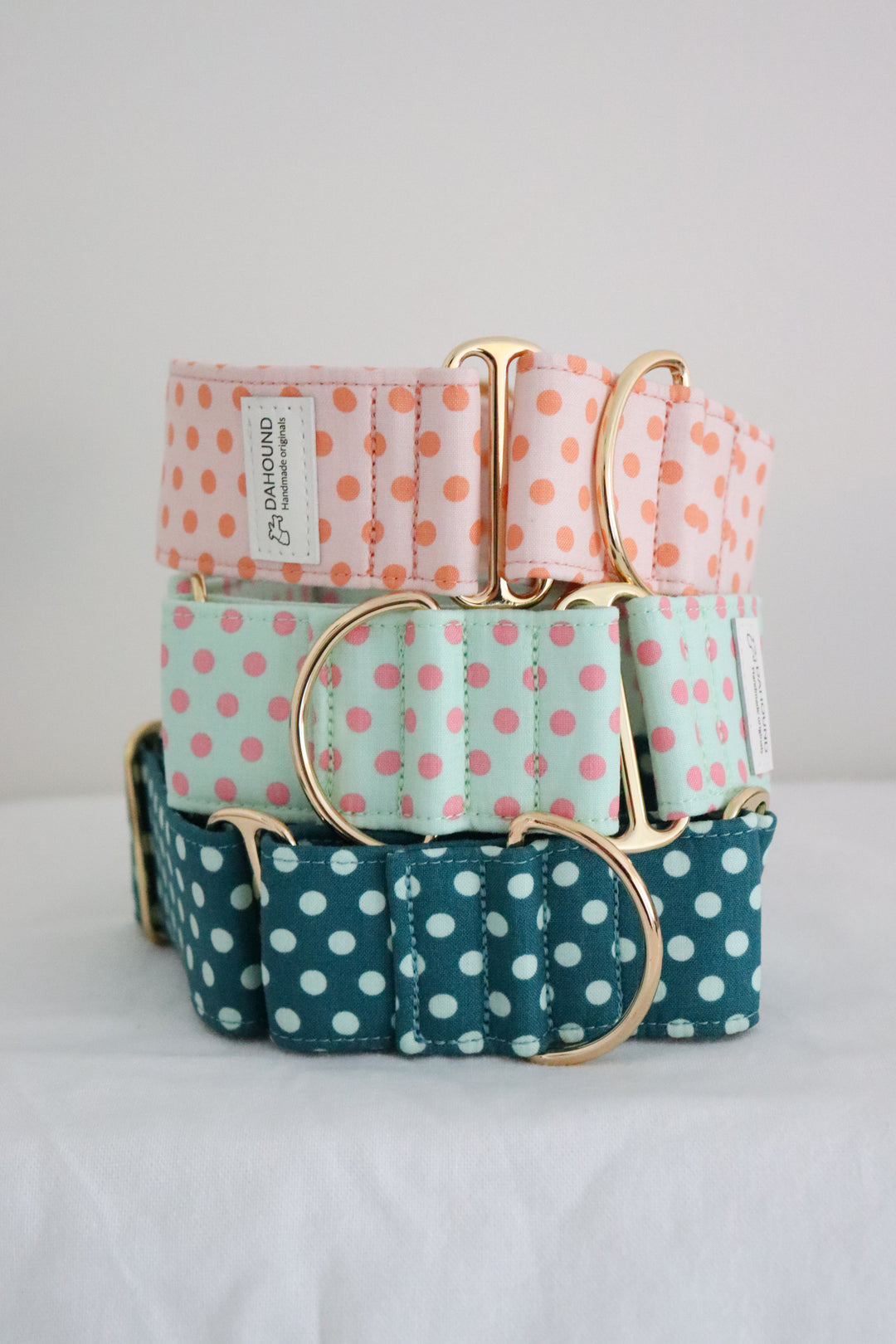 Wide Martingale Collar | Mint Candy Polka Dot (Soft Cotton)