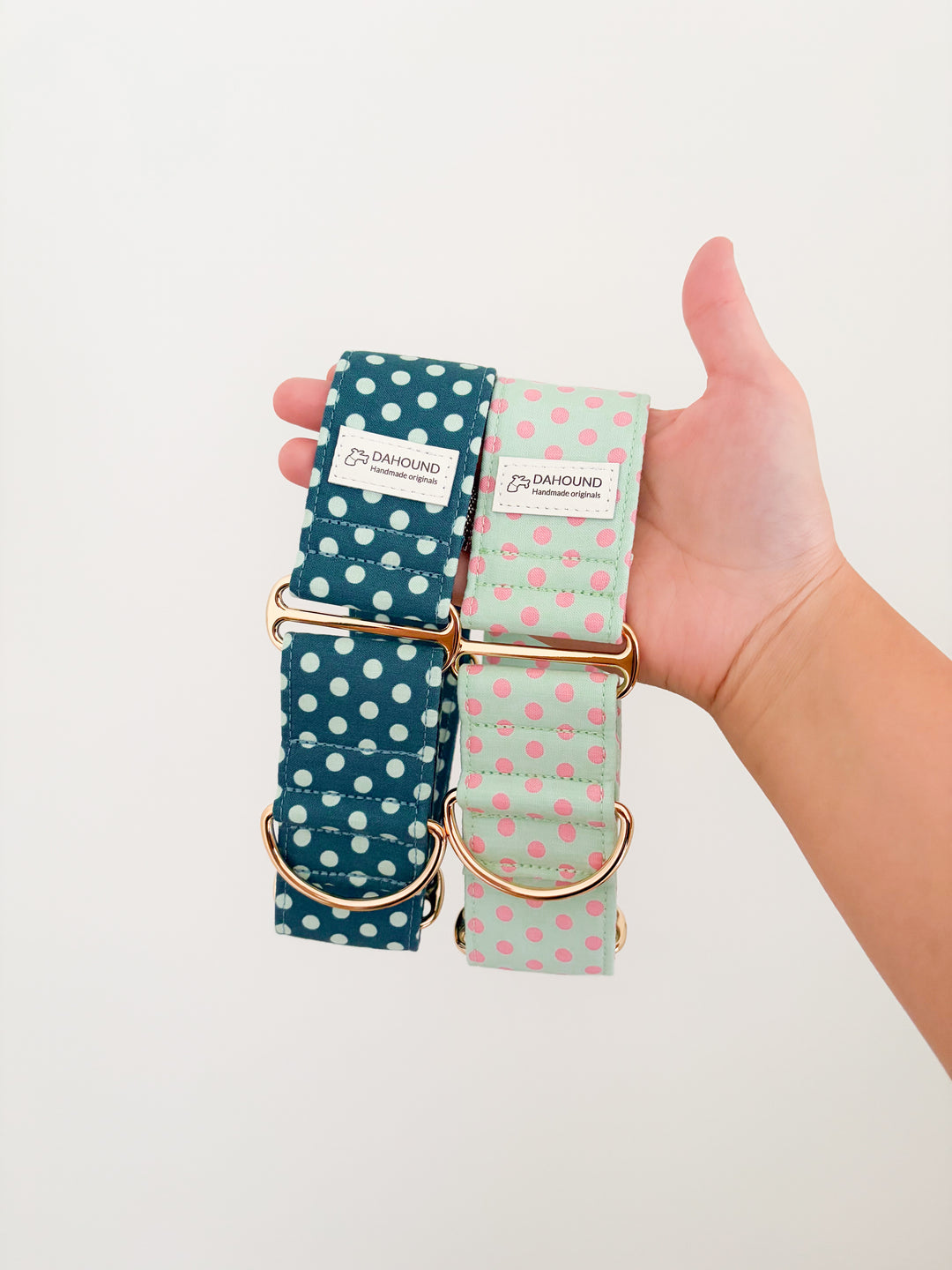 Wide Martingale Collar | Blueberry Polka Dot (Soft Cotton)
