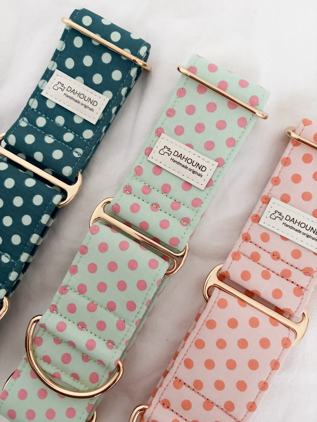 Wide Martingale Collar | Mint Candy Polka Dot (Soft Cotton)