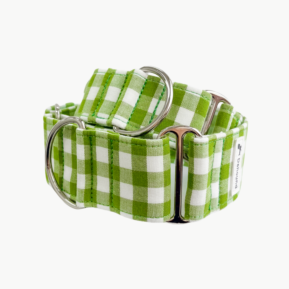 Olive Green Gingham Martingale Collar