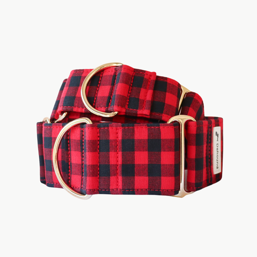 Red & Black Gingham Martingale Collar