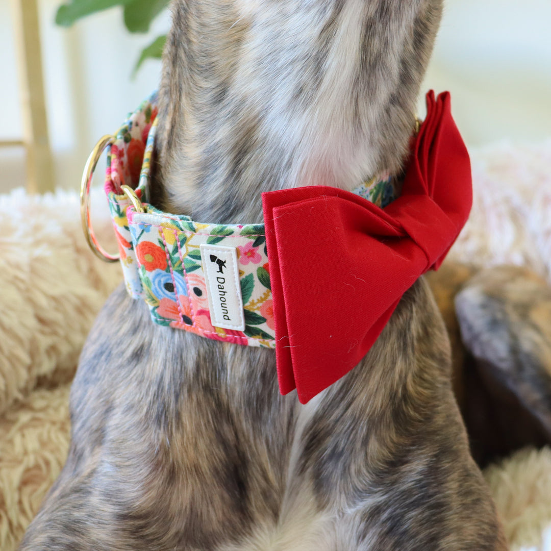 Oversized Dog Bow for Martingale Collars | Ruby Red