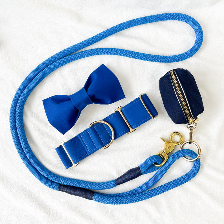 Wide Fabric Martingale Dog Collar | Royal Blue