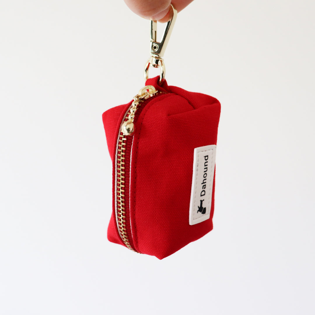 Fabric Dog Poop Bag Holder | Red