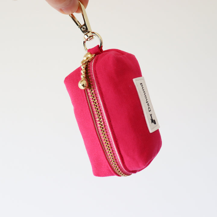 Fabric Dog Poop Bag Holder | Pink