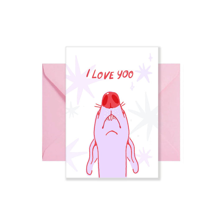 I Love Yoo | Greyhound Greeting Card